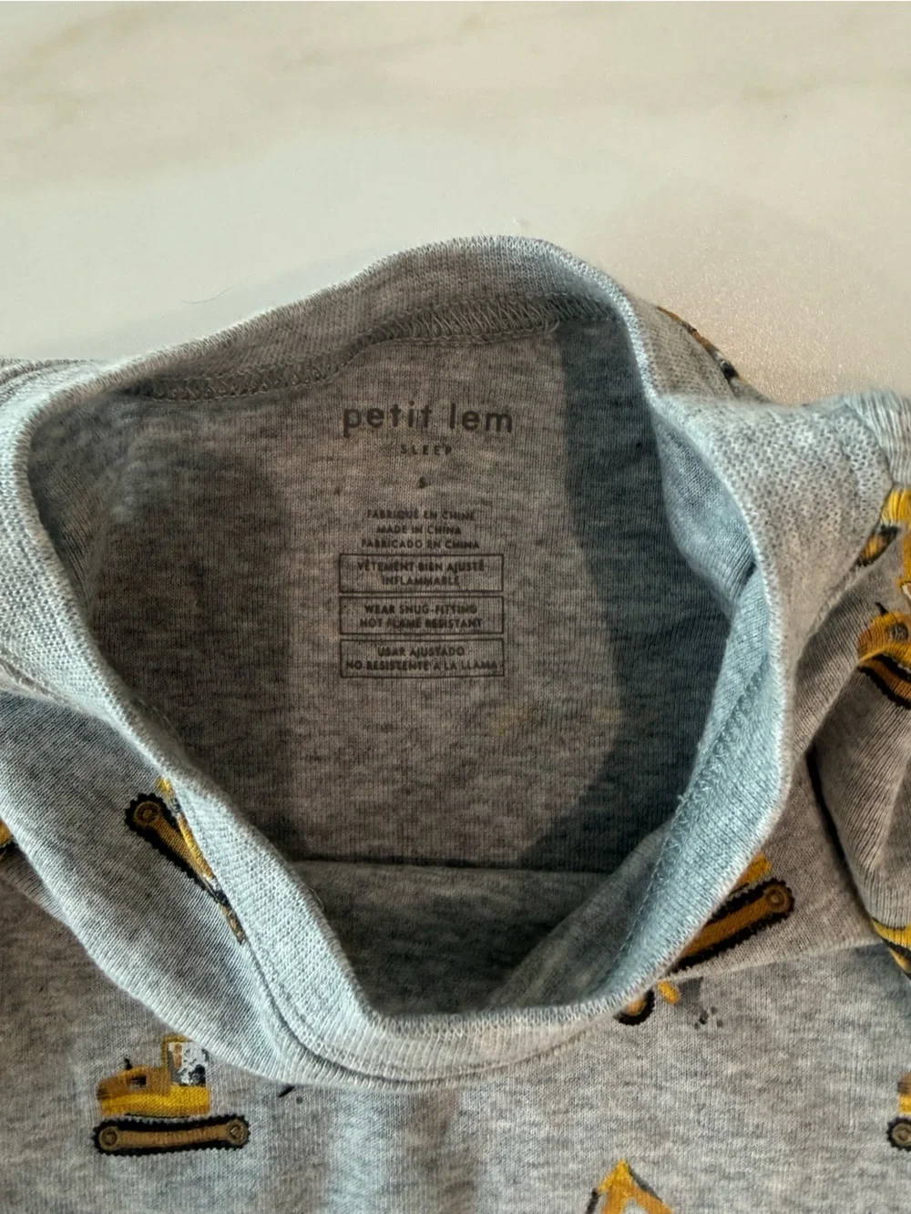 NWT Petit Lem Construction Truck Pajamas
